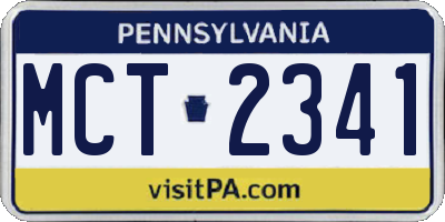 PA license plate MCT2341