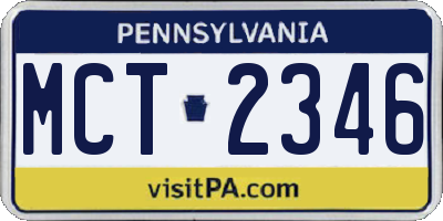 PA license plate MCT2346