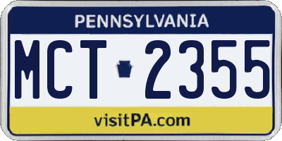 PA license plate MCT2355