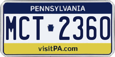 PA license plate MCT2360