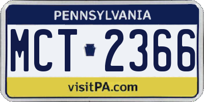 PA license plate MCT2366
