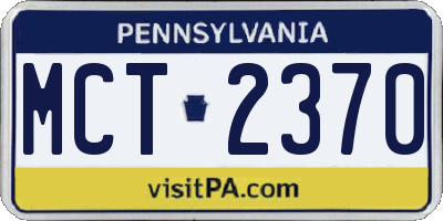 PA license plate MCT2370