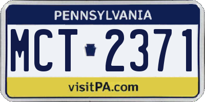 PA license plate MCT2371