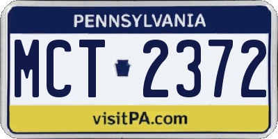 PA license plate MCT2372