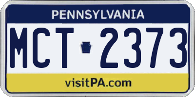 PA license plate MCT2373