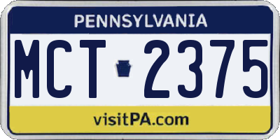 PA license plate MCT2375