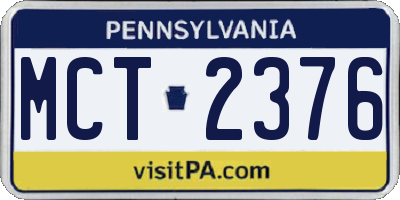 PA license plate MCT2376