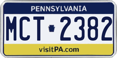 PA license plate MCT2382