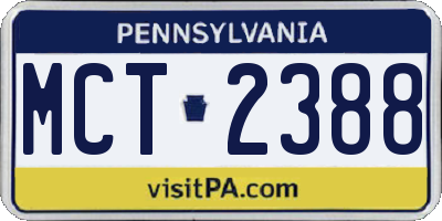 PA license plate MCT2388