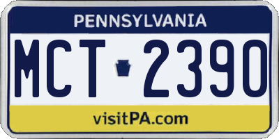 PA license plate MCT2390