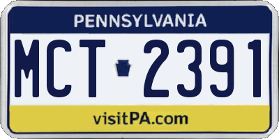 PA license plate MCT2391