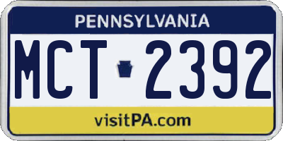 PA license plate MCT2392