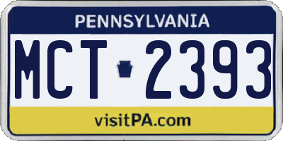 PA license plate MCT2393