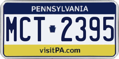 PA license plate MCT2395