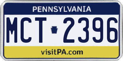 PA license plate MCT2396