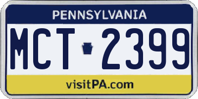 PA license plate MCT2399