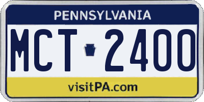 PA license plate MCT2400