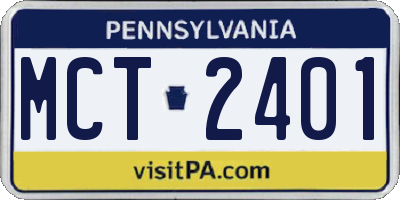 PA license plate MCT2401