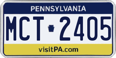 PA license plate MCT2405