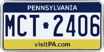 PA license plate MCT2406