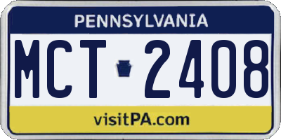 PA license plate MCT2408