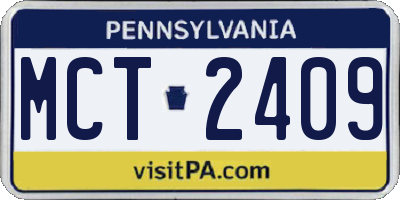 PA license plate MCT2409
