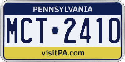 PA license plate MCT2410