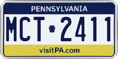 PA license plate MCT2411