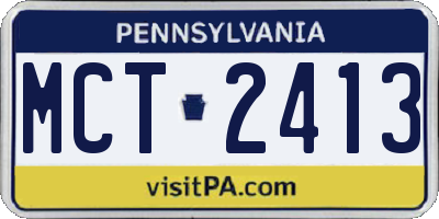 PA license plate MCT2413
