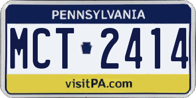 PA license plate MCT2414
