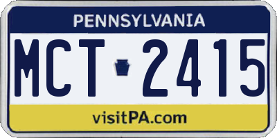 PA license plate MCT2415