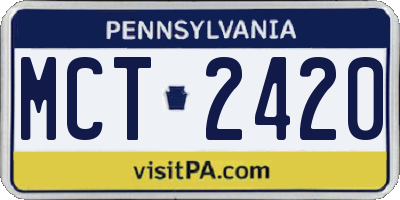 PA license plate MCT2420