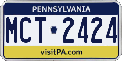PA license plate MCT2424