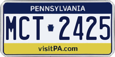 PA license plate MCT2425