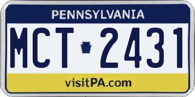 PA license plate MCT2431
