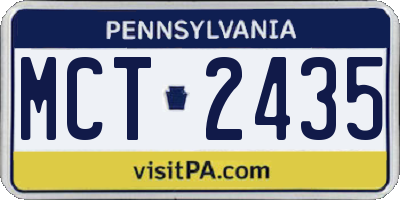 PA license plate MCT2435