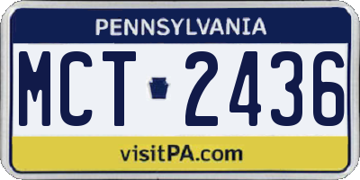 PA license plate MCT2436