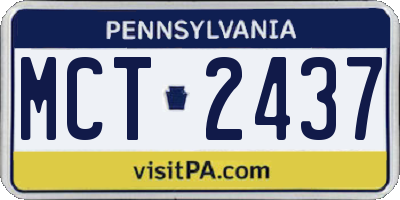 PA license plate MCT2437