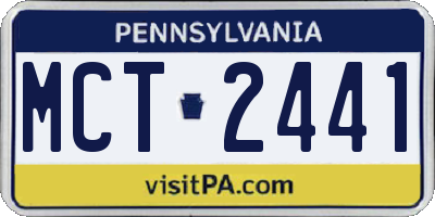 PA license plate MCT2441