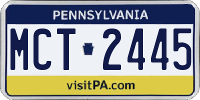 PA license plate MCT2445