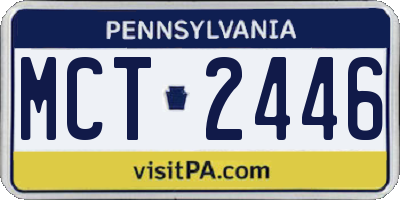 PA license plate MCT2446