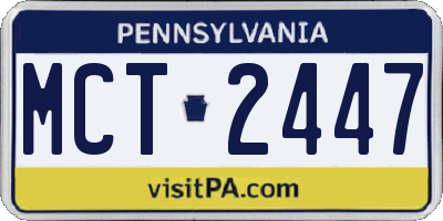 PA license plate MCT2447