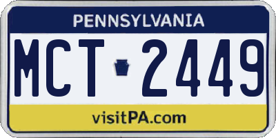 PA license plate MCT2449