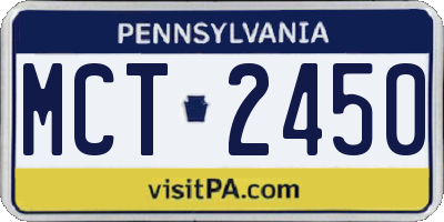 PA license plate MCT2450