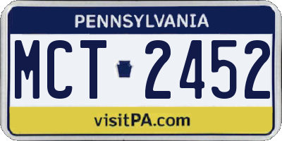 PA license plate MCT2452