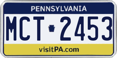 PA license plate MCT2453