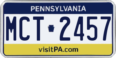 PA license plate MCT2457