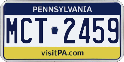 PA license plate MCT2459