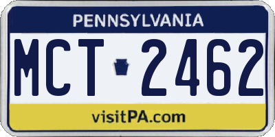 PA license plate MCT2462