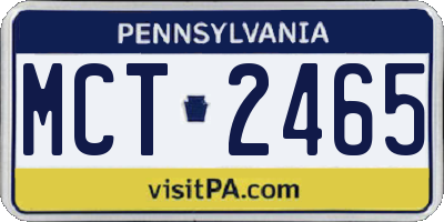 PA license plate MCT2465